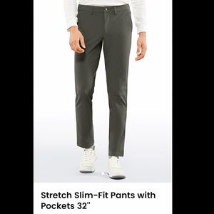 Crz Yoga, Mens Golf Pant, Stretch Slim-Fit Pants, 34x32, Color Mountain Green